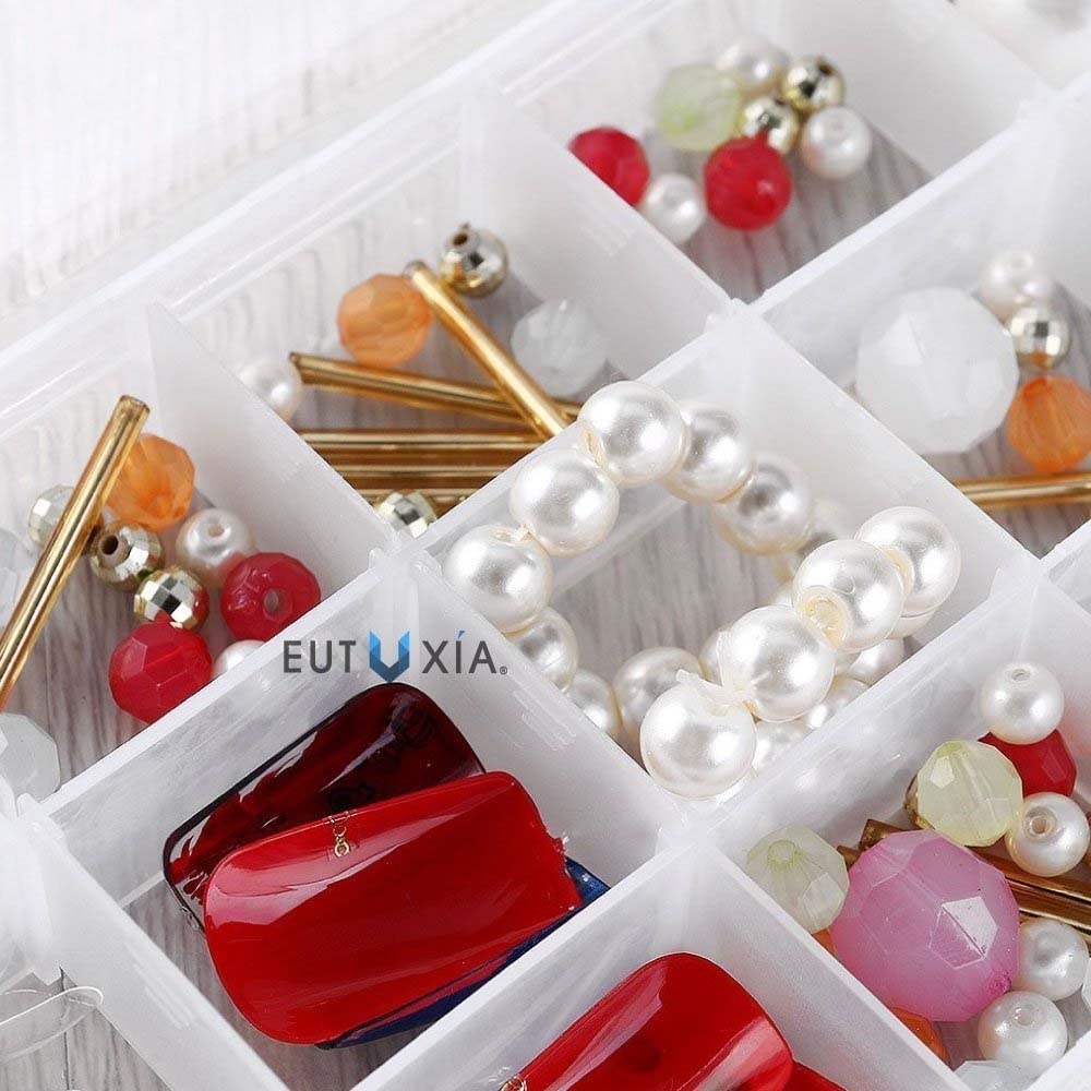 Clear Plastic Jewelry Organizer Box with 36 Grids