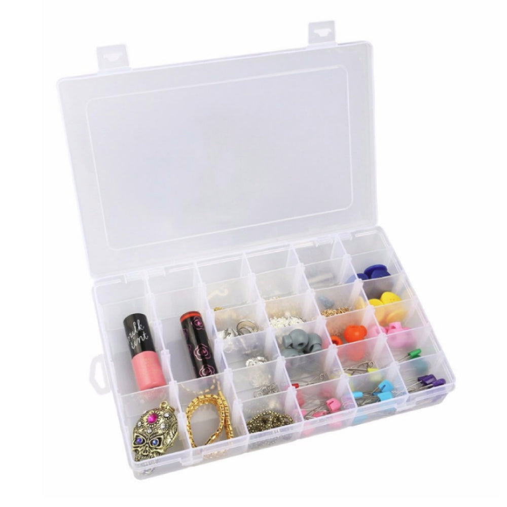 Buy Yongcun 18 Grids Clear Plastic Adjustable Jewelry Box Bead box
