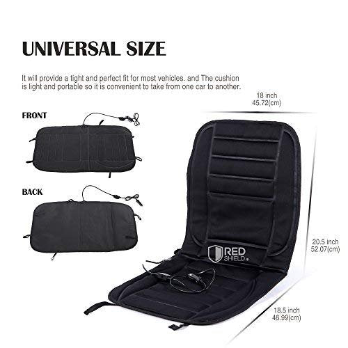 12-Volt Heated Car Seat Cushion with Intelligent Temperature Control Sensor