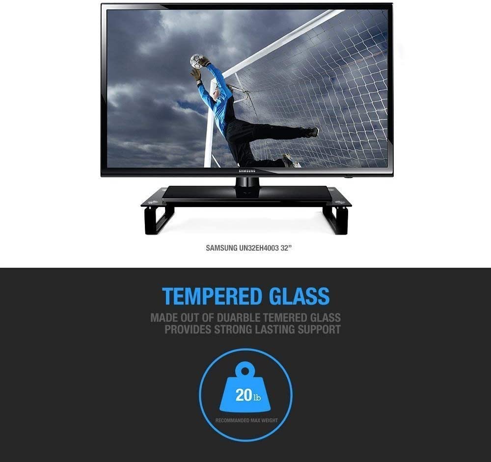 Type-S Black Tempered Glass Monitor Stand