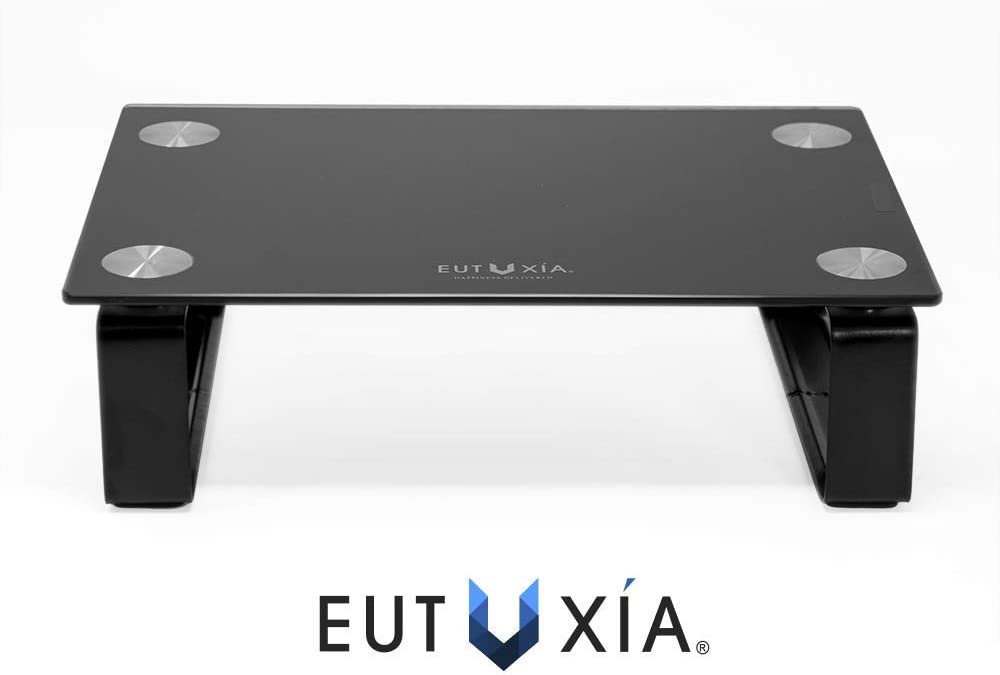 Type-S Mini Black Tempered Glass Monitor Stand