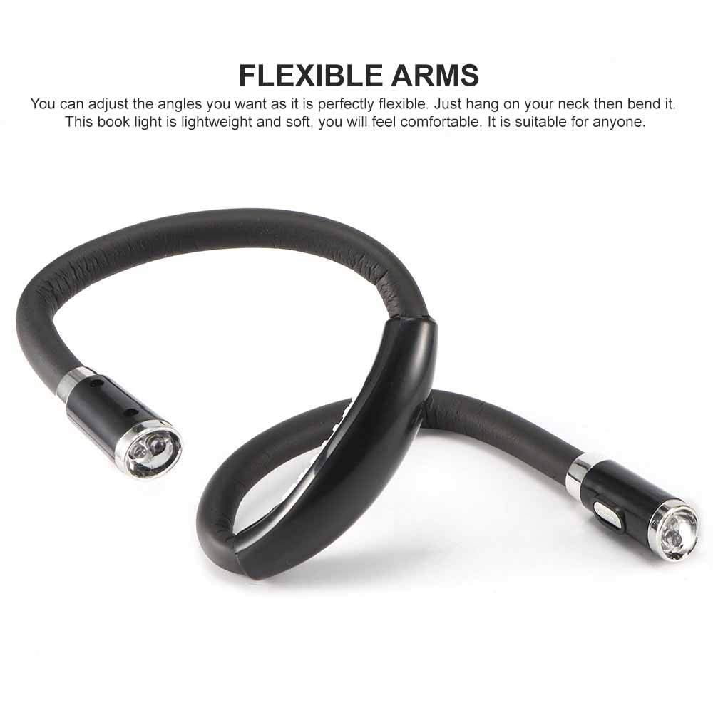 LED Hug Neck Book Light with Handsfree Flexible Arms