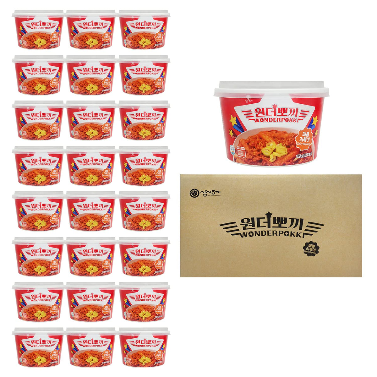 Rabokki, Tteokbokki Authentic Korean Spicy 175g (6.17oz) [Pack of 24 ...