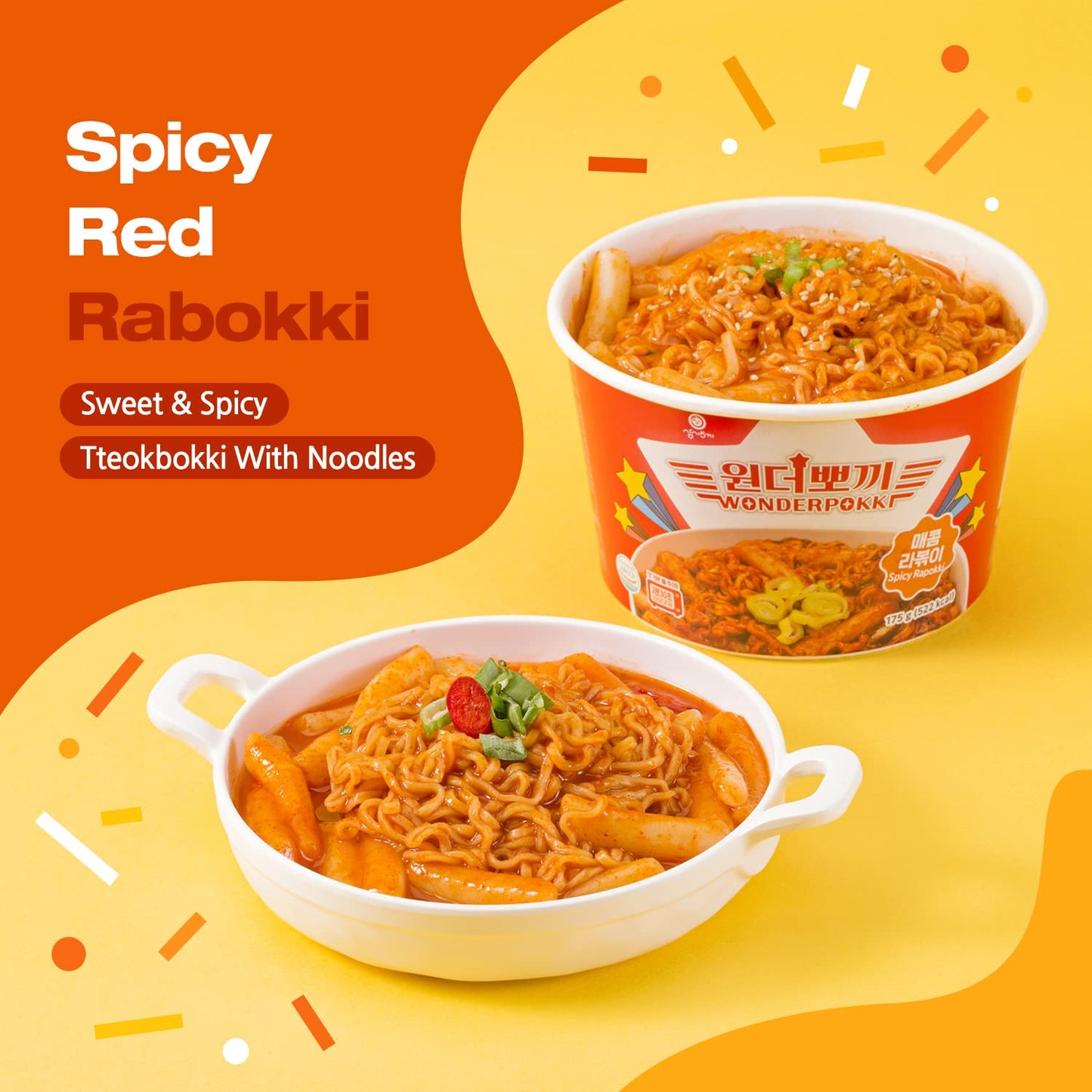 Rabokki, Tteokbokki Authentic Korean Spicy 175g (6.17oz) [Pack of 3]