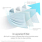 Thick 3-Ply Face Shield MASK 50 pieces [Blue, Regular]