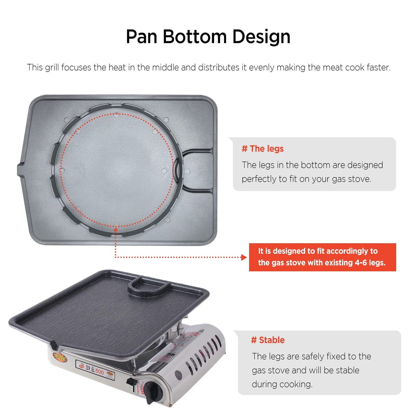 Eutuxia Master Grill Pan for Korean BBQ, Cast Iron Stovetop