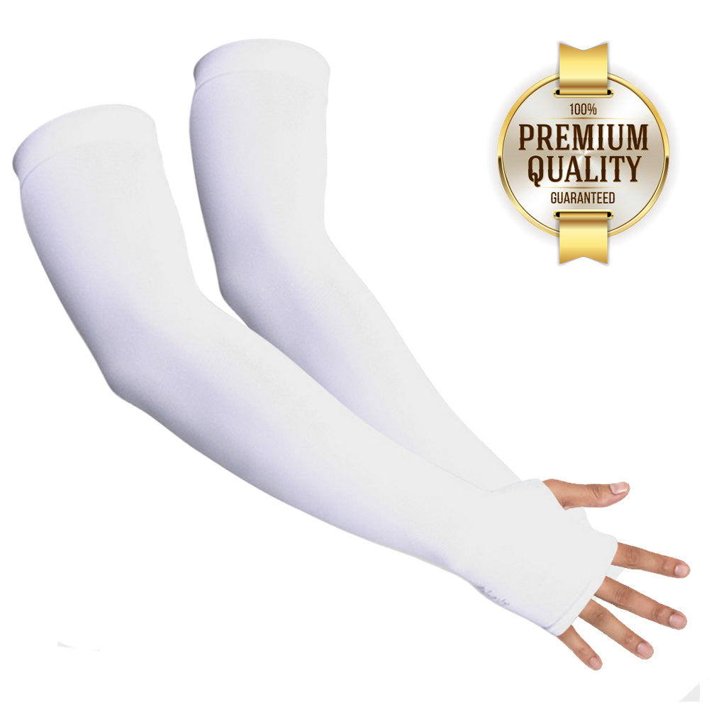 Tube 9 Coolet Cooling Compression Glove Arm Sleeve [White, Fingerless]