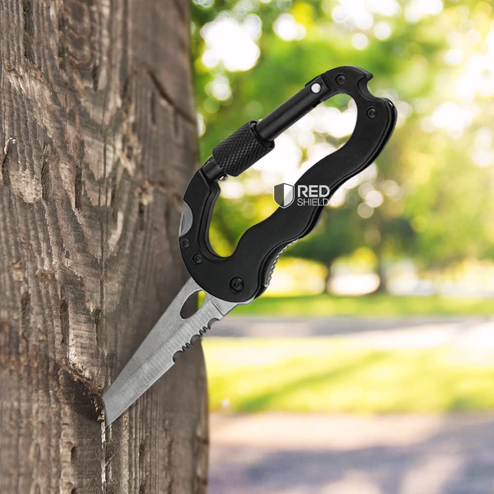 Universal Aluminum Multi-Function 5 in 1 Carabiner Survival Tool