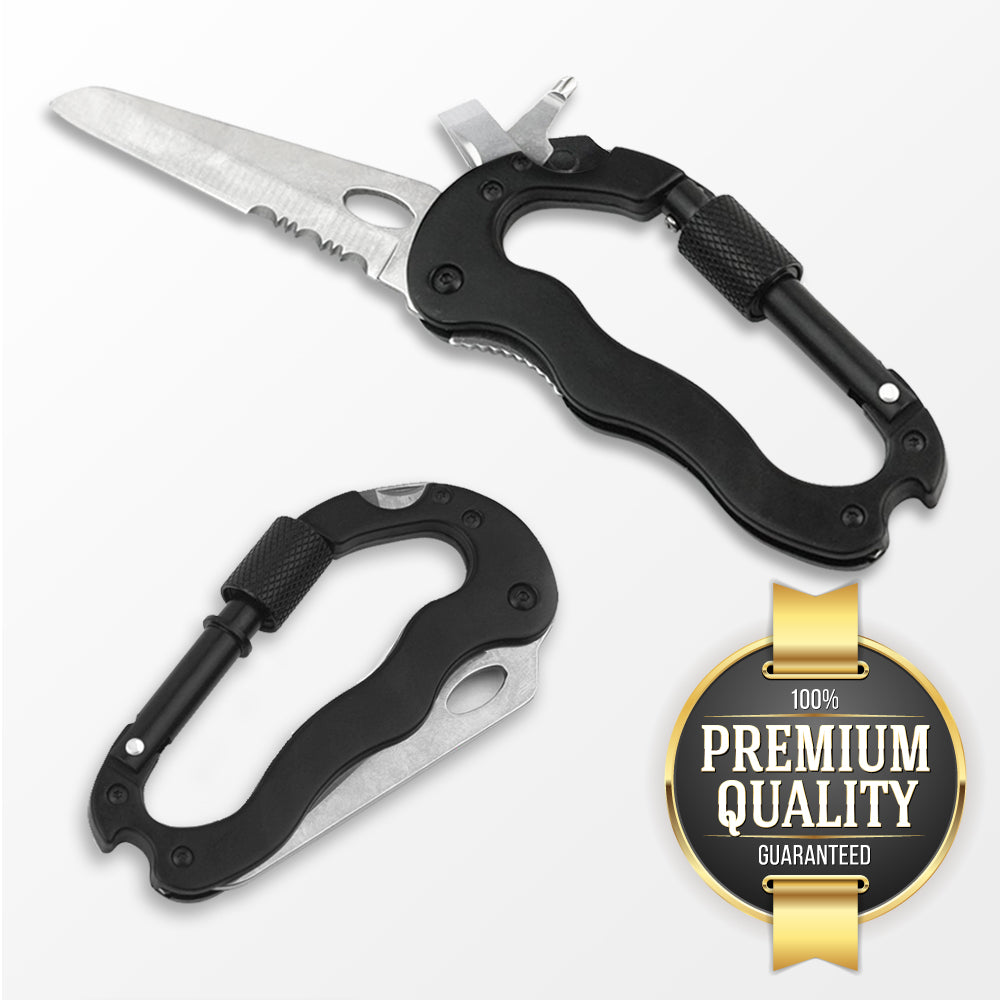 Universal Aluminum Multi-Function 5 in 1 Carabiner Survival Tool