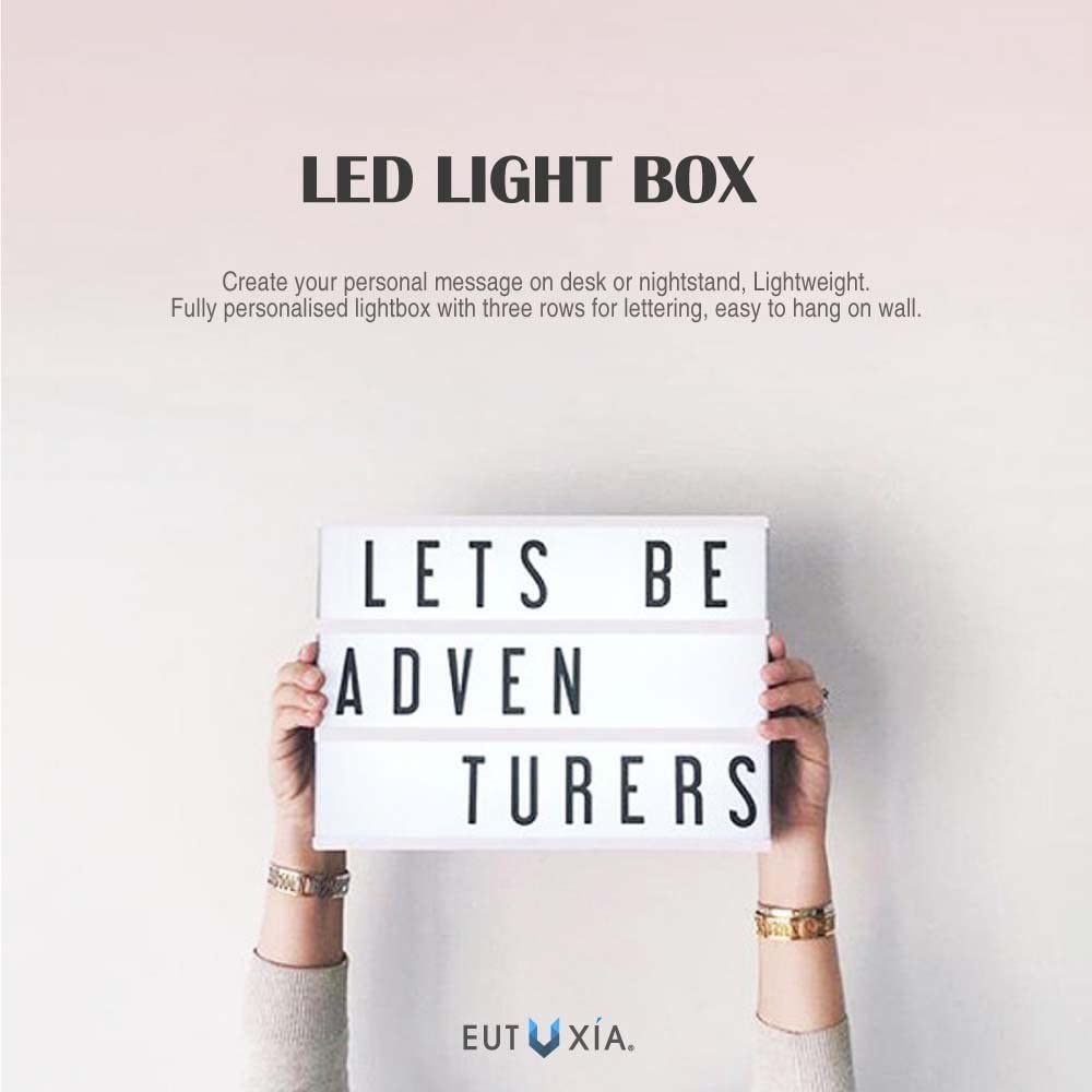 Cinema Light Box with Decorative 60 Letters, Numbers, and Symbols