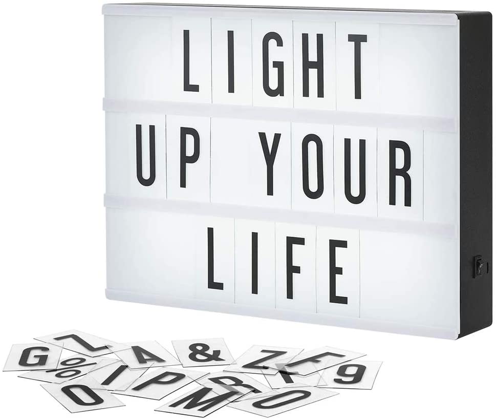 Cinema Light Box with Decorative 60 Letters, Numbers, Symbols [2 PK]