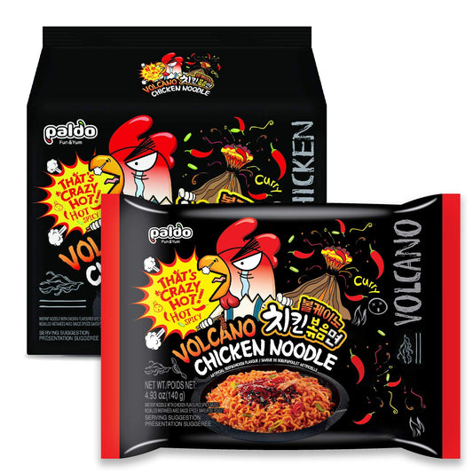 Volcano Extremely Hot & Spicy Stir Fried Chicken Instant Noodles [Pack of 4]