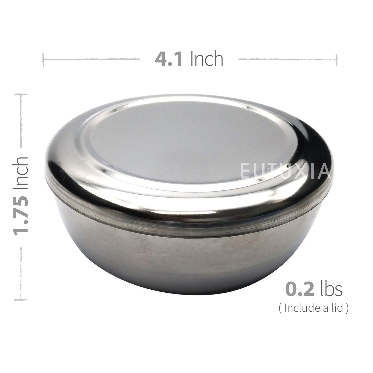 Korean Stainless Steel Rice Bowl + Lid [Set of 4]