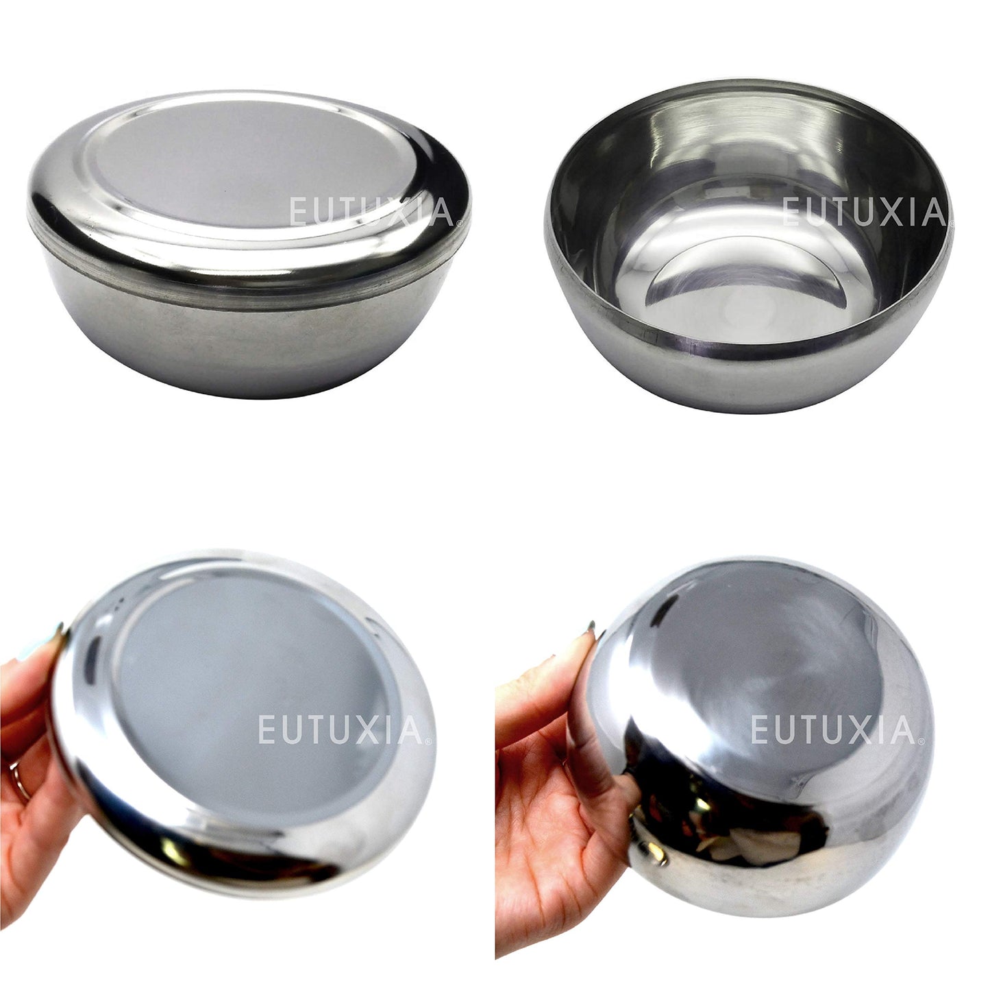 Korean Stainless Steel Rice Bowl + Lid [Set of 4]