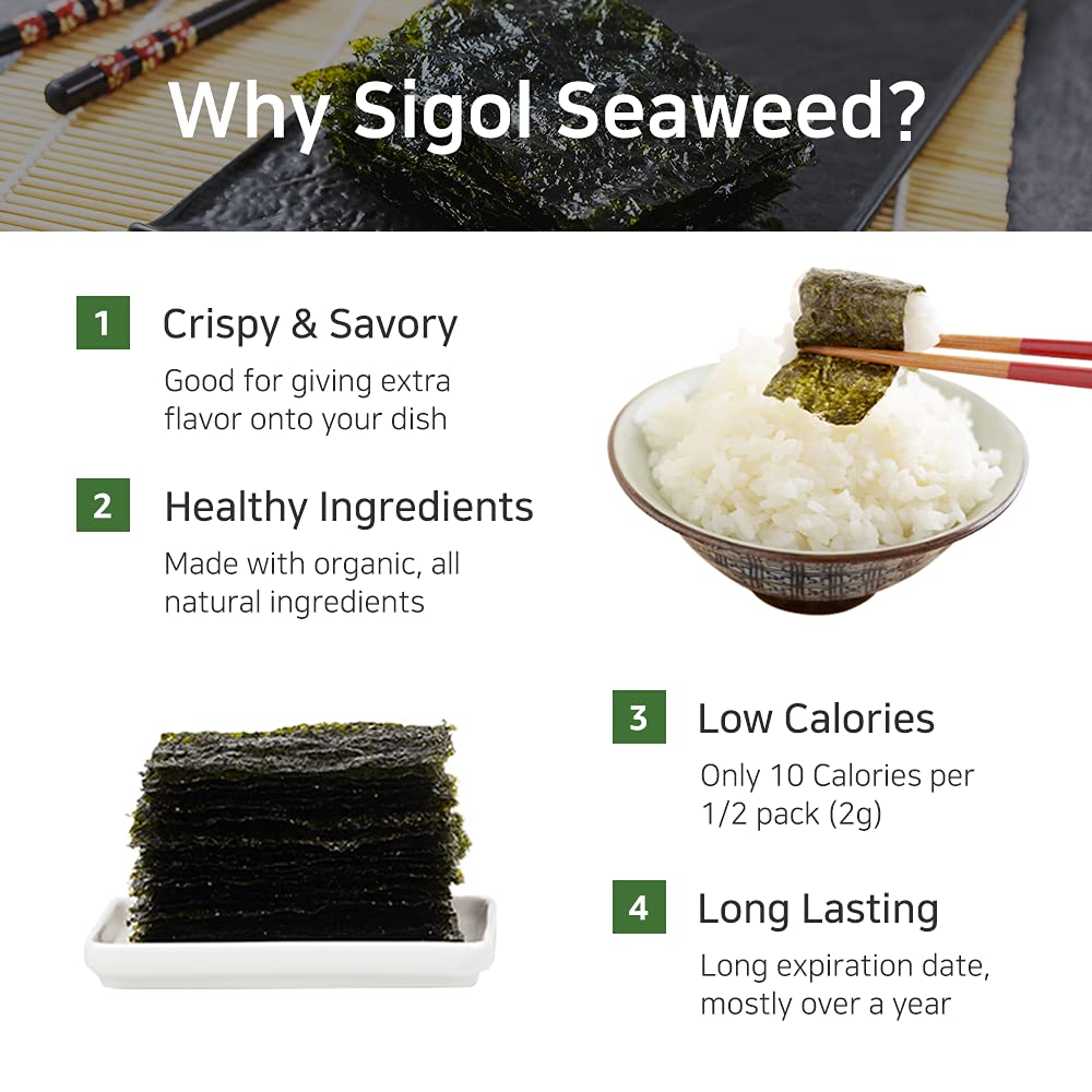 Organic Premium Sesame Oil Roasted Sigol Seaweed 192pk (4g x 192)