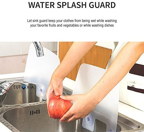 Universal Silicone Kitchen Sink Splash Guard with Suction Cups [2PK]