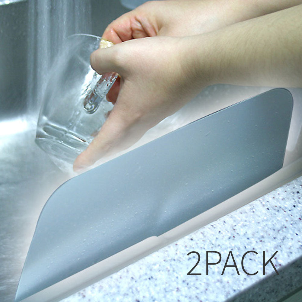 Universal Silicone Kitchen Sink Splash Guard with Suction Cups [2PK]