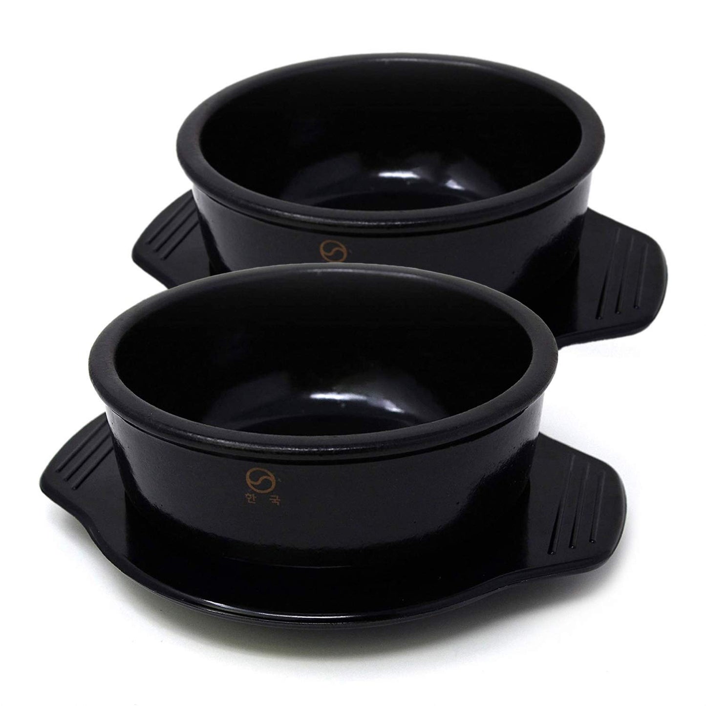 Dolsot Ttukbaegi Stone Bowl with Trivet Tray [Set of 2 Large]