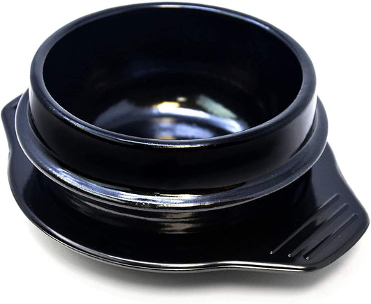 Eutuxia Korean Stone Bowl Dolsot Trivet Coaster. [Small, Black Plastic]