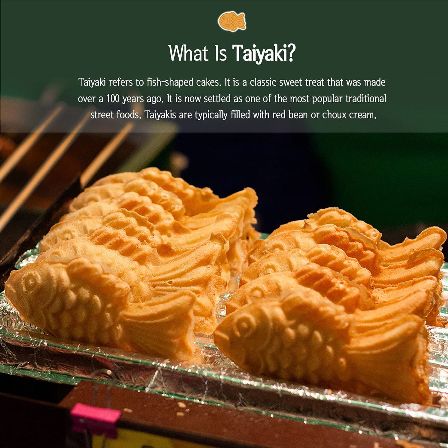 Traditional Taiyaki Fish Shaped Cake Pan Waffle Pancake Bread Maker