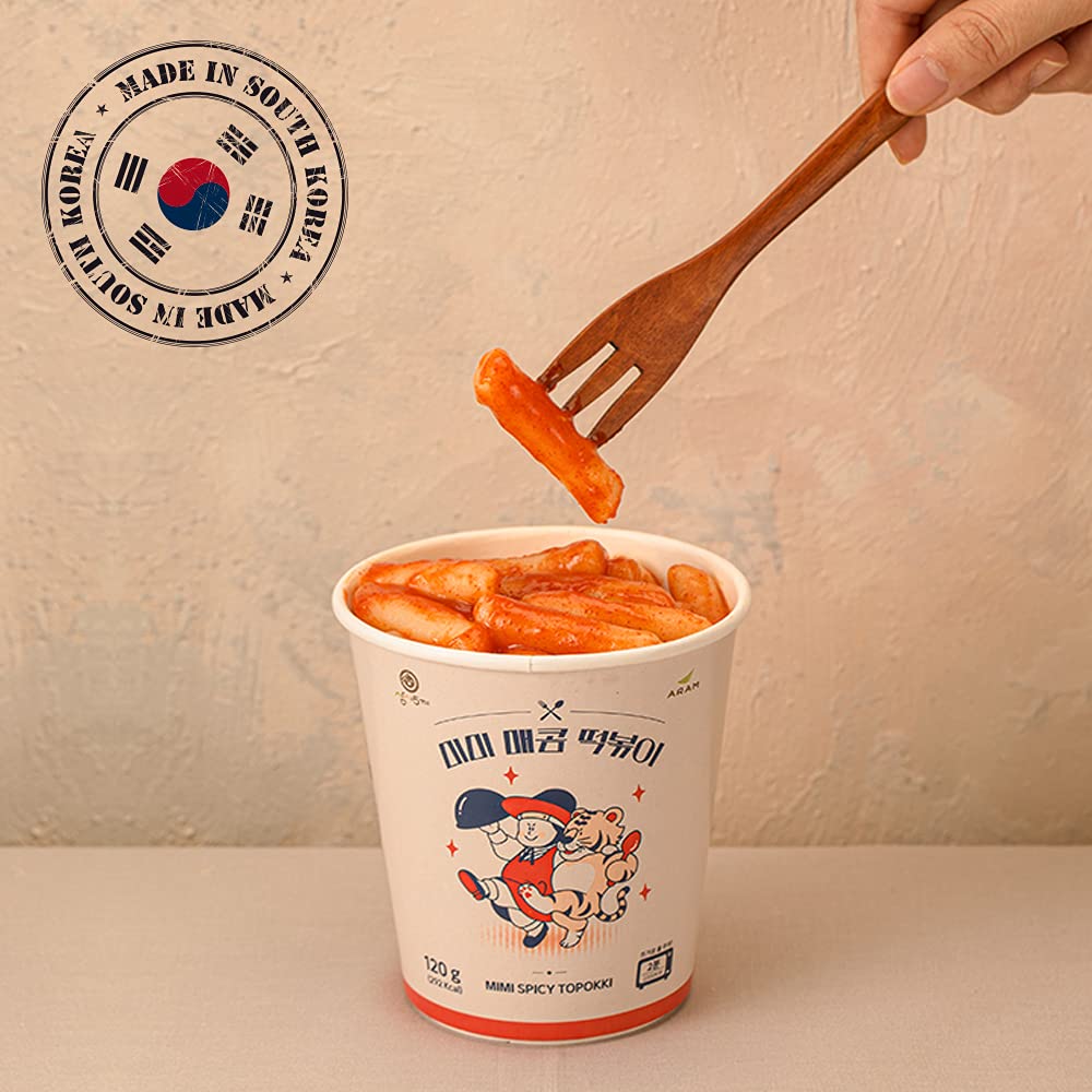 Tteokbokki Sweet & Spicy Authentic Korean Flavor Rice Cake Instant 120g (4.23oz) [Pack of 6]