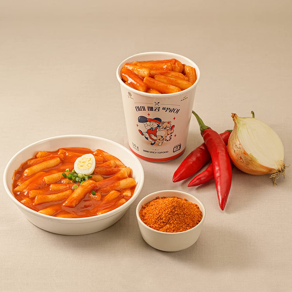 Tteokbokki Sweet & Spicy Authentic Korean Flavor Rice Cake Instant 120g (4.23oz) [Pack of 6]
